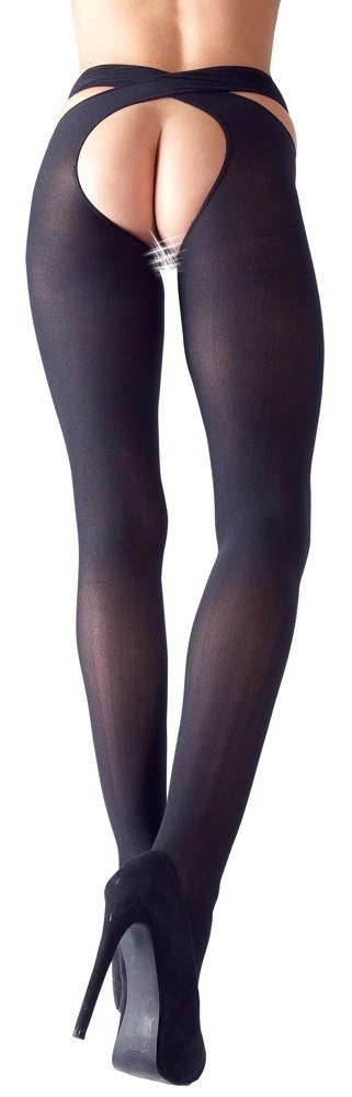 Cottelli LEGWEAR - Czarne Pończochy Z Paskami Na Biodra L/XL Cottelli LEGWEAR Cottelli LEGWEAR - Czarne Pończochy Z Paskami Na Biodra L/XL Cottelli LEGWEAR