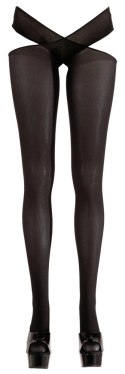 Cottelli LEGWEAR - Czarne Pończochy Z Paskami Na Biodra L/XL Cottelli LEGWEAR