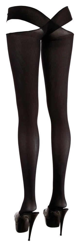 Cottelli LEGWEAR - Czarne Pończochy Z Paskami Na Biodra L/XL Cottelli LEGWEAR Cottelli LEGWEAR - Czarne Pończochy Z Paskami Na Biodra L/XL Cottelli LEGWEAR