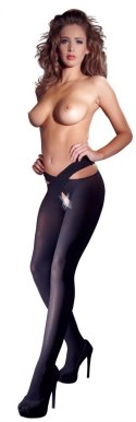 Cottelli LEGWEAR - Czarne Pończochy Z Paskami Na Biodra S/M Cottelli LEGWEAR
