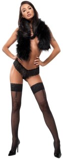 Cottelli LEGWEAR - Czarne Pończochy Z Wzorem Kropeczek I Szelek 2 Cottelli LEGWEAR