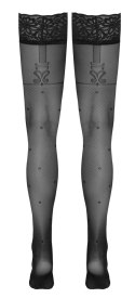 Cottelli LEGWEAR - Czarne Pończochy Z Wzorem Kropeczek I Szelek 5 Cottelli LEGWEAR