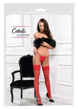 Cottelli LEGWEAR - Czerwone Klasyczne Pończochy Z Piękną Koronką 2 Cottelli LEGWEAR