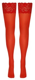 Cottelli LEGWEAR - Czerwone Klasyczne Pończochy Z Piękną Koronką 5 Cottelli LEGWEAR