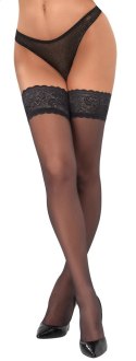 Cottelli LEGWEAR - Eleganckie Czarne Pończochy Z Piękną Koronką 1 Cottelli LEGWEAR