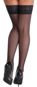Cottelli LEGWEAR - Eleganckie Czarne Pończochy Z Piękną Koronką 5 Cottelli LEGWEAR
