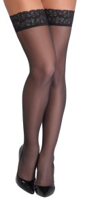 Cottelli LEGWEAR - Klasyczne Gładkie Pończochy Z Elegancką Koronką 2 Cottelli LEGWEAR