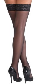 Cottelli LEGWEAR - Klasyczne Gładkie Pończochy Z Elegancką Koronką 2 Cottelli LEGWEAR