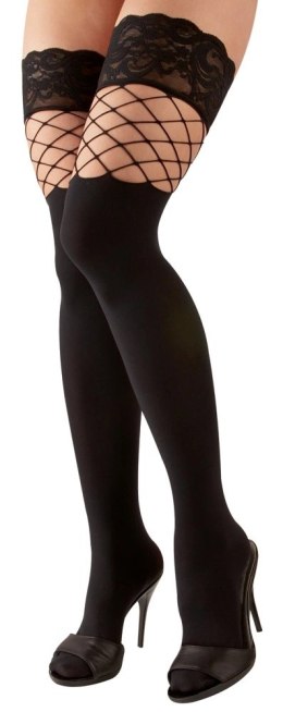 Cottelli LEGWEAR - Pończochy I Pończochy Siatkowe W Jednym Z Koronką M/L Cottelli LEGWEAR