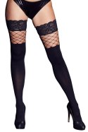 Cottelli LEGWEAR - Pończochy I Pończochy Siatkowe W Jednym Z Koronką M/L Cottelli LEGWEAR