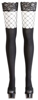 Cottelli LEGWEAR - Pończochy I Pończochy Siatkowe W Jednym Z Koronką M/L Cottelli LEGWEAR