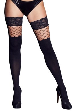 Cottelli LEGWEAR - Pończochy I Pończochy Siatkowe W Jednym Z Koronką S/M Cottelli LEGWEAR