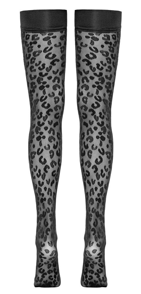 Cottelli LEGWEAR - Pończochy Samonośne Z Wzorem Panterki Czarne 3 Cottelli LEGWEAR Cottelli LEGWEAR - Pończochy Samonośne Z Wzorem Panterki Czarne 3 Cottelli LEGWEAR