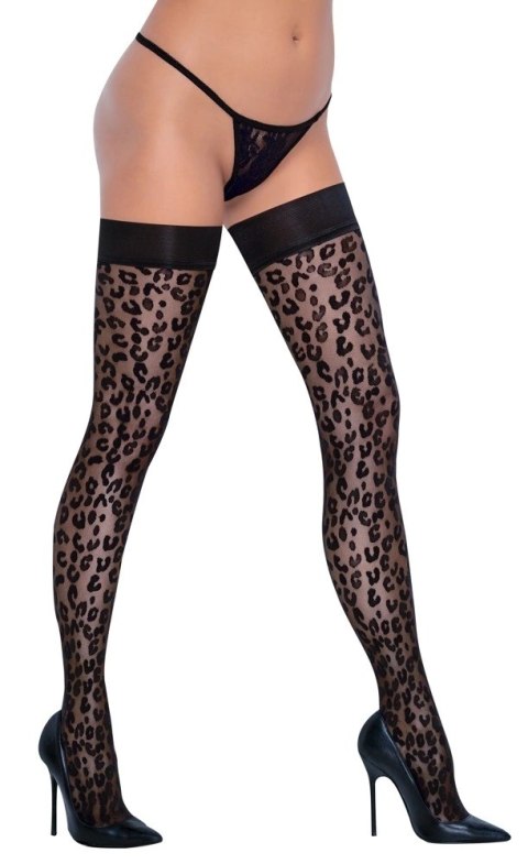Cottelli LEGWEAR - Pończochy Samonośne Z Wzorem Panterki Czarne 4 Cottelli LEGWEAR Cottelli LEGWEAR - Pończochy Samonośne Z Wzorem Panterki Czarne 4 Cottelli LEGWEAR
