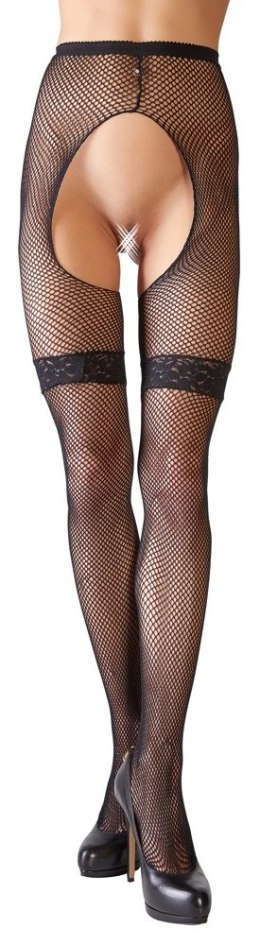 Cottelli LEGWEAR - Rajstopy Do Pończoch Kabaretki Czarne M/L Cottelli LEGWEAR