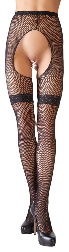 Cottelli LEGWEAR - Rajstopy Do Pończoch Kabaretki Czarne M/L Cottelli LEGWEAR Cottelli LEGWEAR - Rajstopy Do Pończoch Kabaretki Czarne M/L Cottelli LEGWEAR