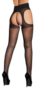 Cottelli LEGWEAR - Rajstopy Do Pończoch Z Koronkowymi Wycięciami 4 Cottelli LEGWEAR