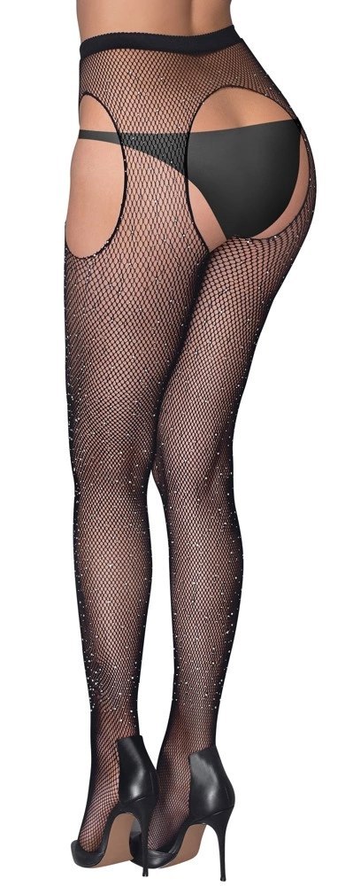 Cottelli LEGWEAR - Rajstopy Do Pończoch Z Siateczki Z Brokatowymi Kamieniami S-L Cottelli LEGWEAR Cottelli LEGWEAR - Rajstopy Do Pończoch Z Siateczki Z Brokatowymi Kamieniami S-L Cottelli LEGWEAR