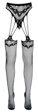 Cottelli LEGWEAR - Rajstopy Z Pasem Do Pończoch Stringi Bez Krocza S-L Cottelli LEGWEAR