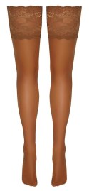 Cottelli LEGWEAR - Samonośne Beżowe Pończochy Z Szeroką Koronką 1 Cottelli LEGWEAR