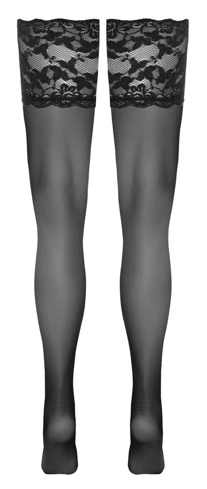 Cottelli LEGWEAR - Samonośne Czarne Pończochy Z Szeroką Koronką 1 Cottelli LEGWEAR Cottelli LEGWEAR - Samonośne Czarne Pończochy Z Szeroką Koronką 1 Cottelli LEGWEAR