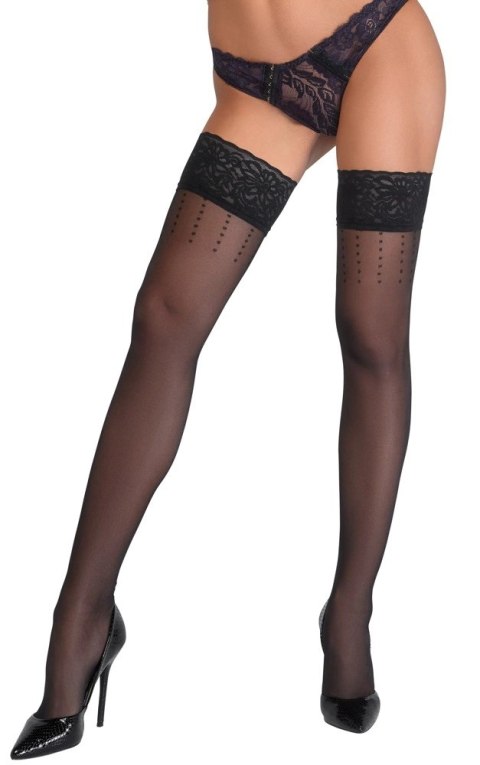 Cottelli LEGWEAR - Seksowne Czarne Pończochy Z Kropeczkami I Koronką 5 Cottelli LEGWEAR Cottelli LEGWEAR - Seksowne Czarne Pończochy Z Kropeczkami I Koronką 5 Cottelli LEGWEAR