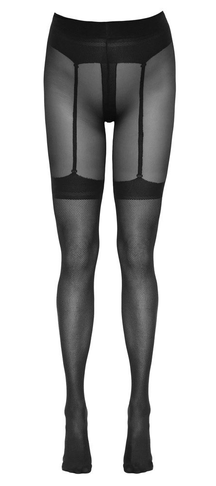 Cottelli LEGWEAR - Seksowne Czarne Rajstopy Z Wzorem Pończoch Otwarty Krok 5 Cottelli LEGWEAR Cottelli LEGWEAR - Seksowne Czarne Rajstopy Z Wzorem Pończoch Otwarty Krok 5 Cottelli LEGWEAR