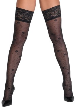Cottelli LEGWEAR - Seksowne Pończochy Z Koronką I Kwiatowymi Wzorami 5 Cottelli LEGWEAR