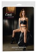 Cottelli LEGWEAR - Siateczkowe Rajstopy Z Pasem Do Pończoch Bez Krocza S-L Cottelli LEGWEAR