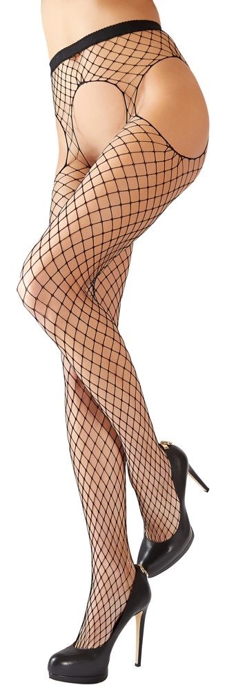 Cottelli LEGWEAR - Siateczkowe Rajstopy Z Pasem Do Pończoch Bez Krocza S-L Cottelli LEGWEAR Cottelli LEGWEAR - Siateczkowe Rajstopy Z Pasem Do Pończoch Bez Krocza S-L Cottelli LEGWEAR