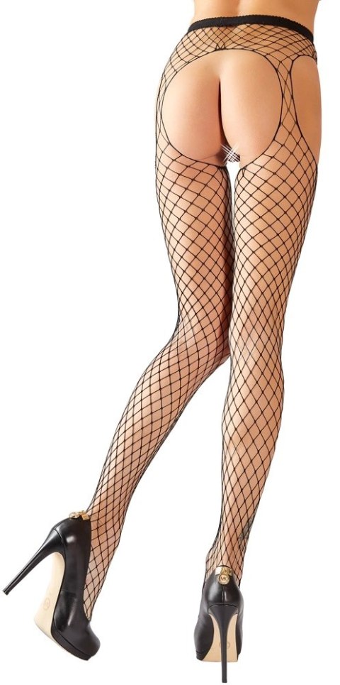 Cottelli LEGWEAR - Siateczkowe Rajstopy Z Pasem Do Pończoch Bez Krocza S-L Cottelli LEGWEAR Cottelli LEGWEAR - Siateczkowe Rajstopy Z Pasem Do Pończoch Bez Krocza S-L Cottelli LEGWEAR