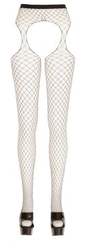 Cottelli LEGWEAR - Siateczkowe Rajstopy Z Pasem Do Pończoch Bez Krocza S-L Cottelli LEGWEAR
