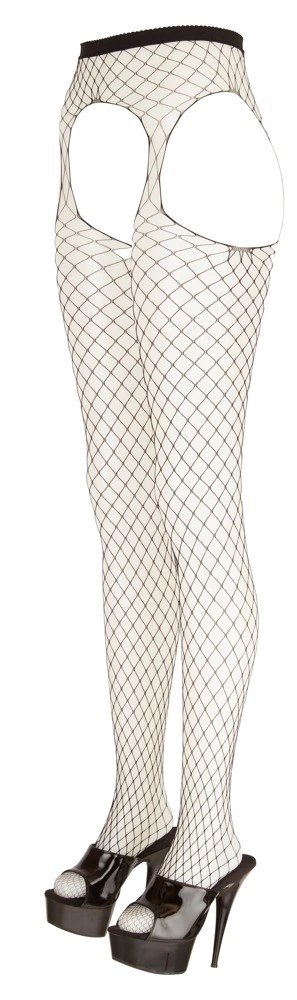 Cottelli LEGWEAR - Siateczkowe Rajstopy Z Pasem Do Pończoch Bez Krocza S-L Cottelli LEGWEAR Cottelli LEGWEAR - Siateczkowe Rajstopy Z Pasem Do Pończoch Bez Krocza S-L Cottelli LEGWEAR