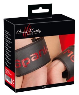 Bad Kitty - Czarne Kajdanki Z Napisem Spank Me(Daj Mi Klapsa) Bad Kitty