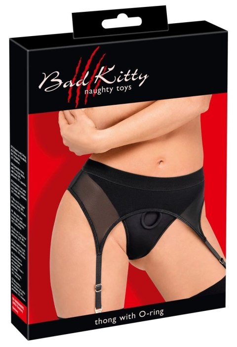 Bad Kitty - Czarne Stringi Z Pasem Do Pończoch M Bad Kitty Bad Kitty - Czarne Stringi Z Pasem Do Pończoch M Bad Kitty