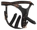 Bad Kitty - Strap-On 3D Z Trzema Dildami Czarne 2XL Bad Kitty