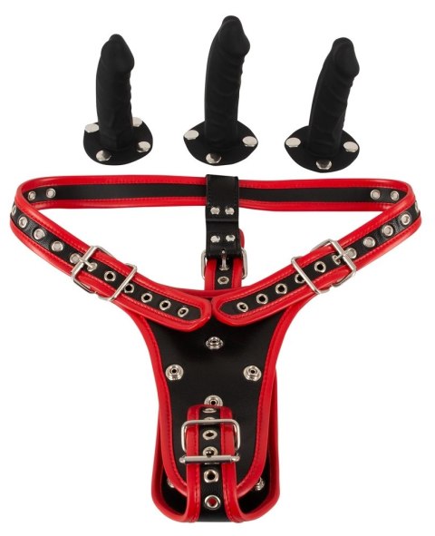 Bad Kitty - Uprząż Strap-On Z 3 Dildami 2XL Bad Kitty Bad Kitty - Uprząż Strap-On Z 3 Dildami 2XL Bad Kitty