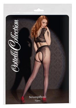 Cottelli CURVES - Czarne Rajstopy Z Otwartym Kroczem I Czerwonym Szwem 5 Cottelli LEGWEAR