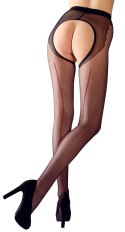 Cottelli CURVES - Czarne Rajstopy Z Otwartym Kroczem I Czerwonym Szwem 5 Cottelli LEGWEAR