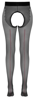 Cottelli CURVES - Czarne Rajstopy Z Otwartym Kroczem I Czerwonym Szwem 5 Cottelli LEGWEAR