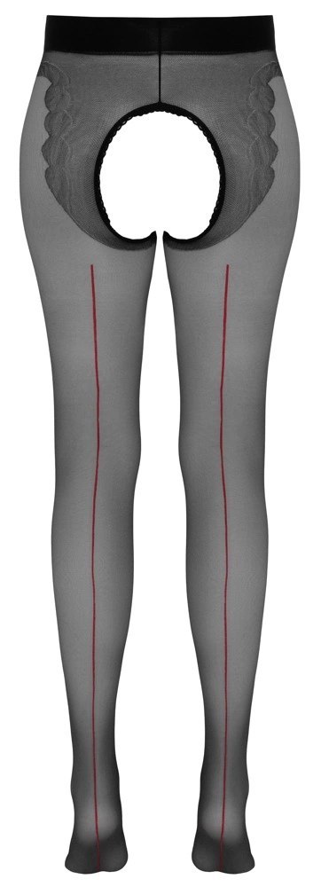 Cottelli CURVES - Czarne Rajstopy Z Otwartym Kroczem I Czerwonym Szwem 5 Cottelli LEGWEAR Cottelli CURVES - Czarne Rajstopy Z Otwartym Kroczem I Czerwonym Szwem 5 Cottelli LEGWEAR