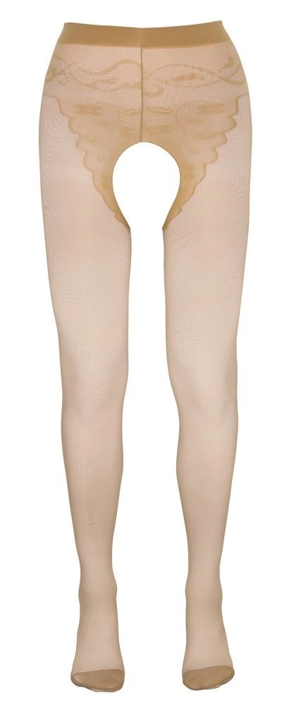 Cottelli LEGWEAR - Beżowe Rajstopy Bez Krocza Z Czarnym Szwem Z Tyłu 2 Cottelli LEGWEAR Cottelli LEGWEAR - Beżowe Rajstopy Bez Krocza Z Czarnym Szwem Z Tyłu 2 Cottelli LEGWEAR