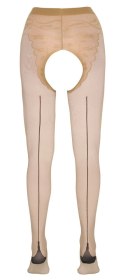 Cottelli LEGWEAR - Beżowe Rajstopy Bez Krocza Z Czarnym Szwem Z Tyłu 4 Cottelli LEGWEAR