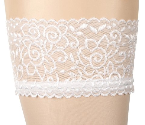 Cottelli LEGWEAR - Białe Klasyczne Pończochy Z Koronką S Cottelli LEGWEAR Cottelli LEGWEAR - Białe Klasyczne Pończochy Z Koronką S Cottelli LEGWEAR