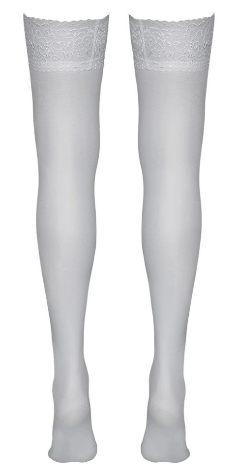 Cottelli LEGWEAR - Białe Klasyczne Pończochy Z Koronką S Cottelli LEGWEAR Cottelli LEGWEAR - Białe Klasyczne Pończochy Z Koronką S Cottelli LEGWEAR