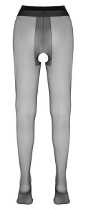 Cottelli LEGWEAR - Czarne Jedwabiście Błyszczące Rajstopy Bez Krocza 2 Cottelli LEGWEAR