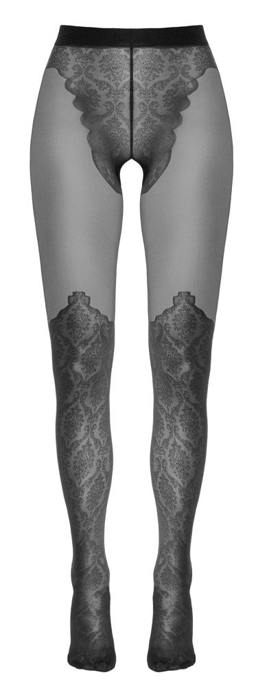 Cottelli LEGWEAR - Czarne Rajstopy Bez Krocza Z Delikatną Koronką 2 Cottelli LEGWEAR Cottelli LEGWEAR - Czarne Rajstopy Bez Krocza Z Delikatną Koronką 2 Cottelli LEGWEAR