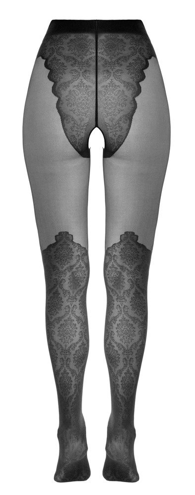 Cottelli LEGWEAR - Czarne Rajstopy Bez Krocza Z Delikatną Koronką 2 Cottelli LEGWEAR Cottelli LEGWEAR - Czarne Rajstopy Bez Krocza Z Delikatną Koronką 2 Cottelli LEGWEAR