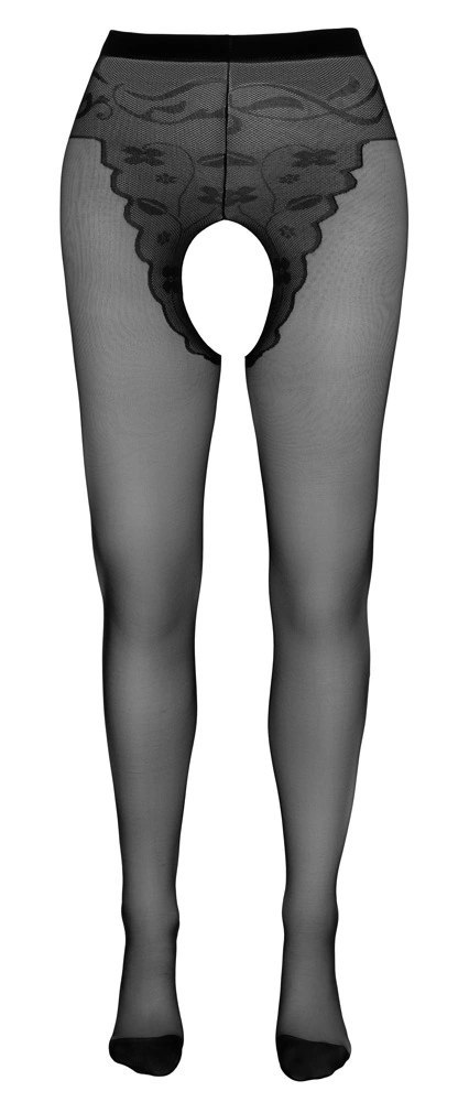 Cottelli LEGWEAR - Czarne Rajstopy Bez Krocza Z Ozdobą Na Pośladkach 1 Cottelli LEGWEAR Cottelli LEGWEAR - Czarne Rajstopy Bez Krocza Z Ozdobą Na Pośladkach 1 Cottelli LEGWEAR
