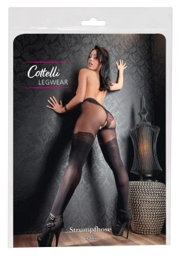 Cottelli LEGWEAR - Czarne Rajstopy Z Eleganckim Wzorem Nad Kolano 2 Cottelli LEGWEAR
